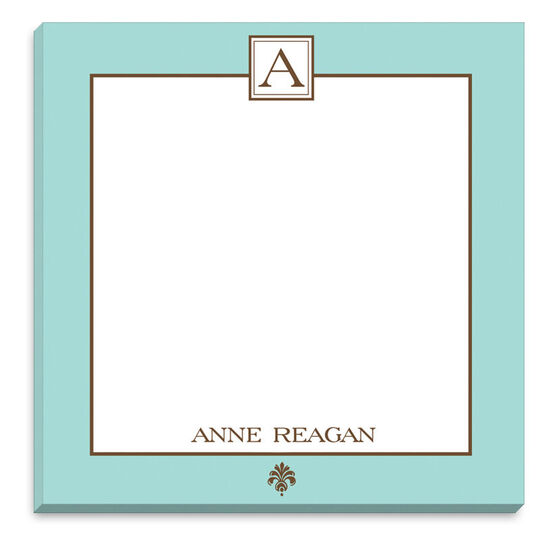 Aqua Border with Scroll Design Notepad